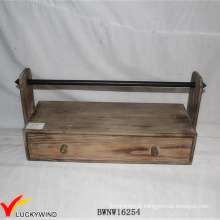 Farm Vintage Brown Handcrafted titular de fita de madeira rack